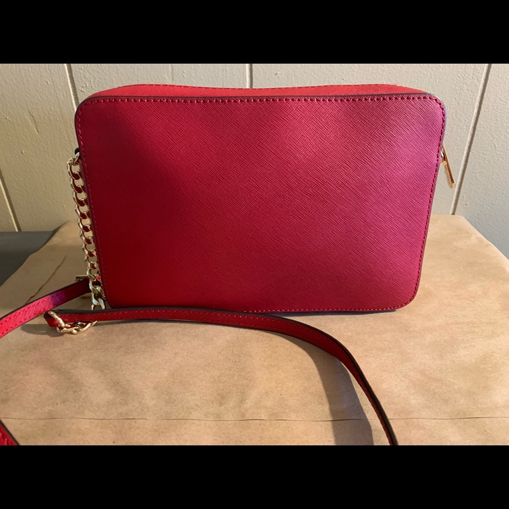 Michael Kors Red Leather Crossbody Bag - Picture 3 of 5